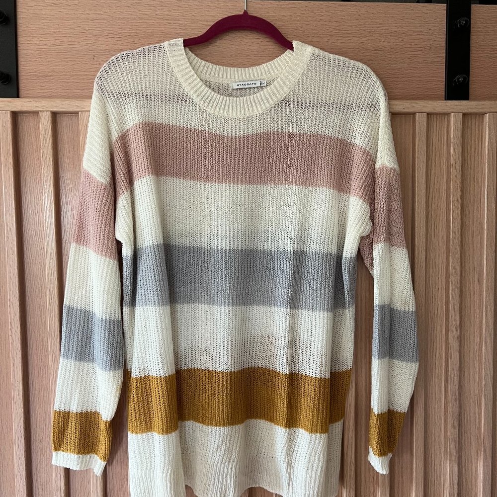Staccato Knit Color block Sweater, Size L